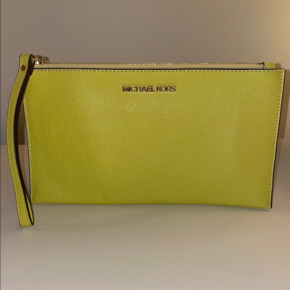 Michael Kors Yellow Wristlet Clutch